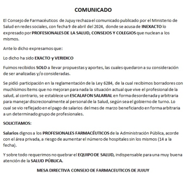 COMUNICADO